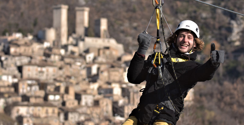 Volo zipline a Pacentro, Parco Nazionale della Majella