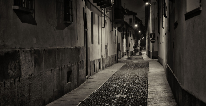 Scenario urbano durante l'urban escape ad Asti