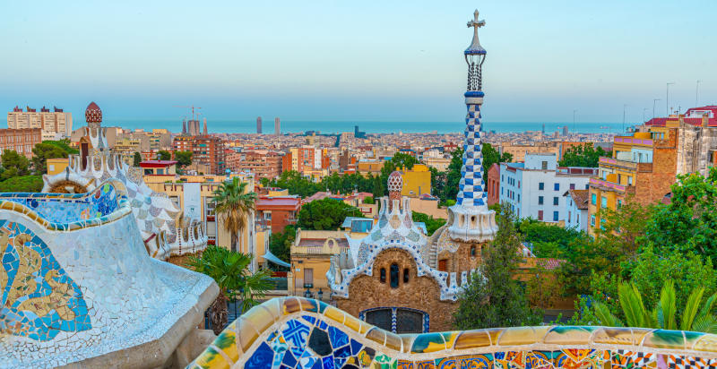 Veduta della casa Batllò di Gaudì a Barcelona