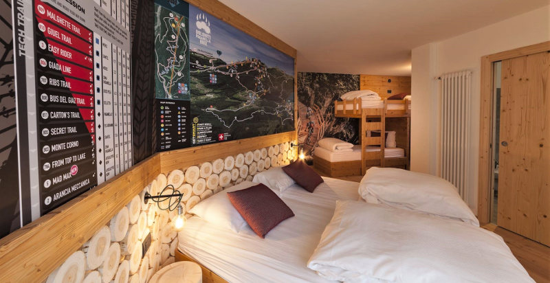 Camera quadrupla presso il Rifugio La Montanara di Molveno