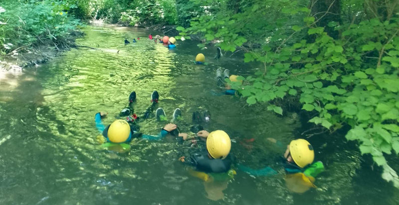 Percorso di canyoning facile al Fosso della Mola adatto ai principianti