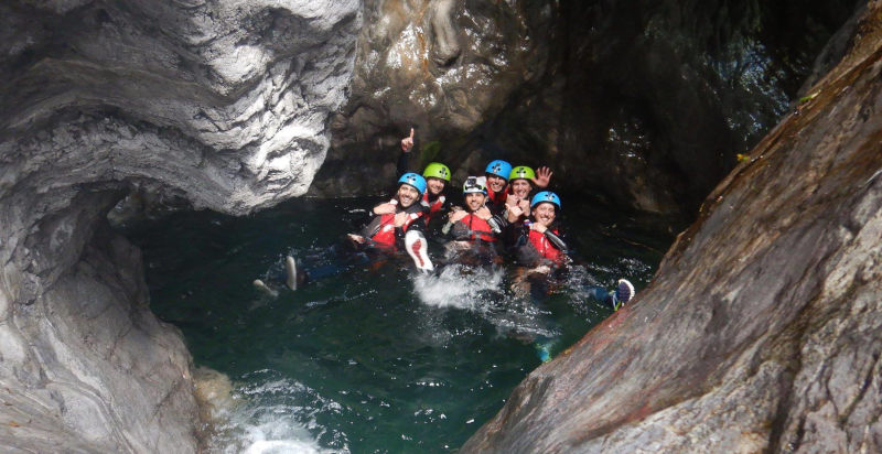 Avventura di canyoning nelle gole del Torrente Palvico