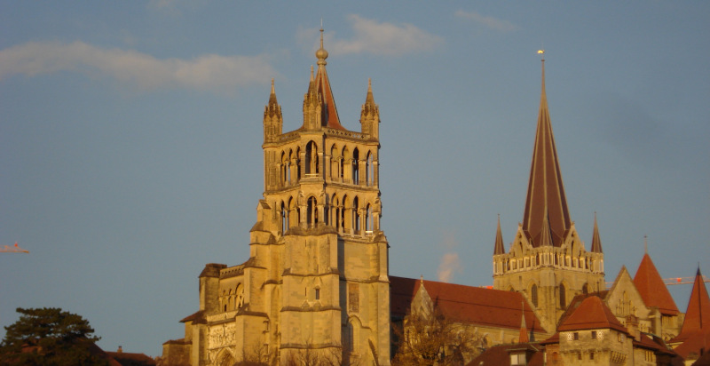 Vista della cattedrale di Losanna in Svizzera