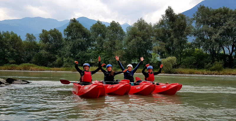 Discesa in kayak lungo il fiume Adda in Valtellina