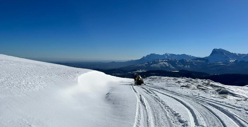 Percorso escursione in motoslitta in Abruzzo