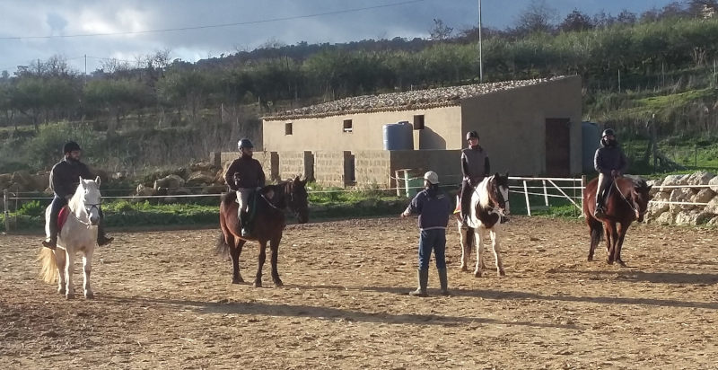 Lezione di equitazione presso l'Agriturismo il Mandorleto di Enna