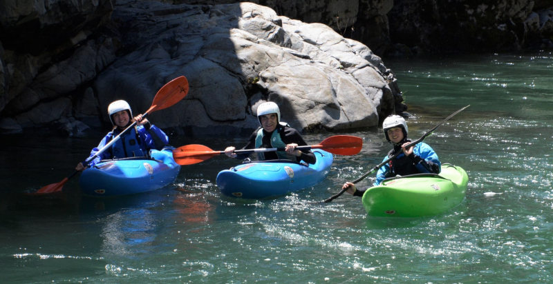 Partecipanti al mini corso di raftink in Valsesia