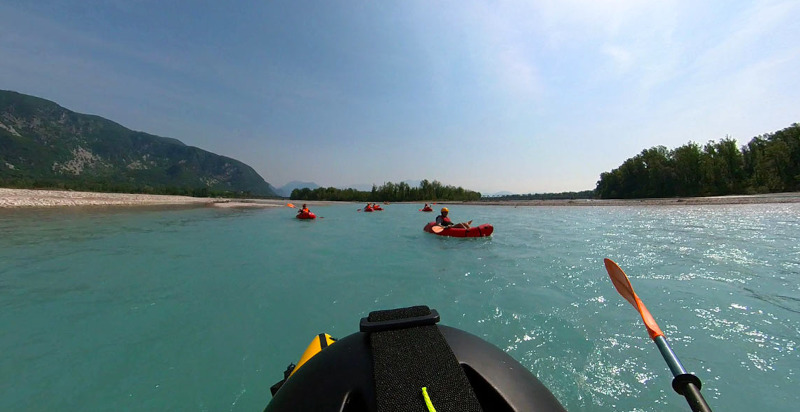 Avventura di packrafting a Udine sul fiume Tagliamento