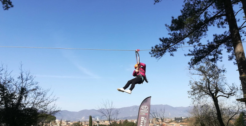 Carrucola nel Parco avventura di Rieti