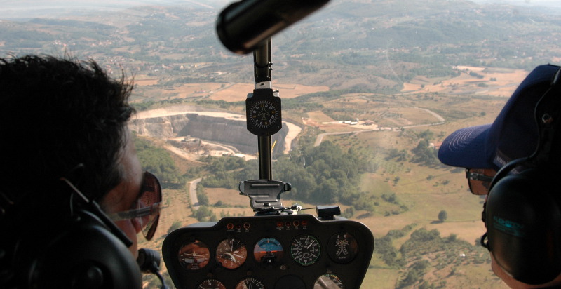 Vista aerea di Roma durante un volo in elicottero