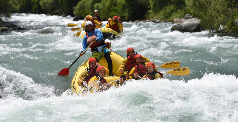 Fiume Noce durante un'uscita di rafting in Val di Sole