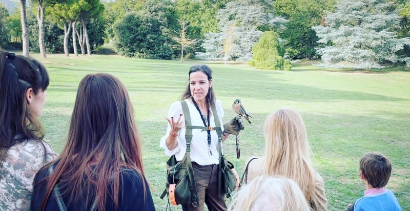 Esperienza di falconeria nel parco della Villa di Montruglio a Mossano, Vicenza
