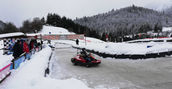 Pista go kart di Andalo con neve invernale