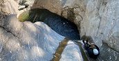 Scivolo naturale nel canyoning della Valle d'Aosta
