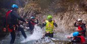 Divertimento durante la discesa canyoning torrente Palvico