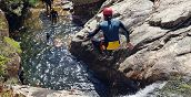 salto in acqua canion in Sud Sardegna vicino Villacidro