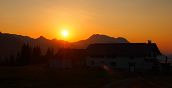 Tramonto su Malga Glazzat in Friuli provincia di Udine
