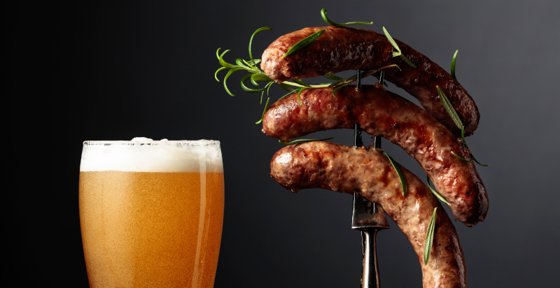 Salsicce e birra bavarese