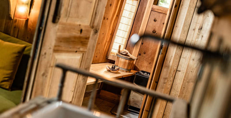 Sauna privata nella casa sull'albero Vintage a Sesto Pusteria