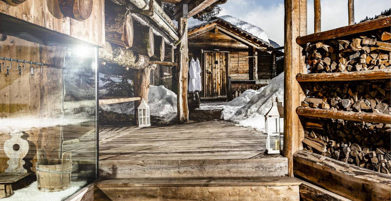 Zona sauna esterna Caravan Park Sexten