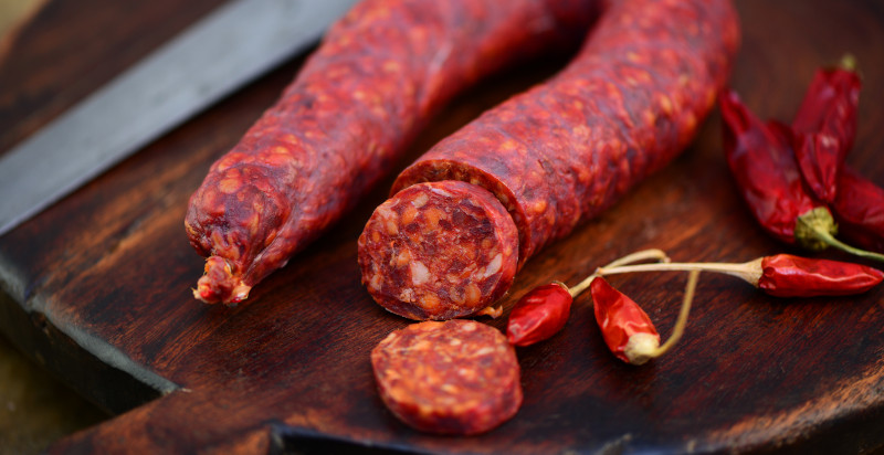 Chorizo de bellota in un ristorante di Siviglia