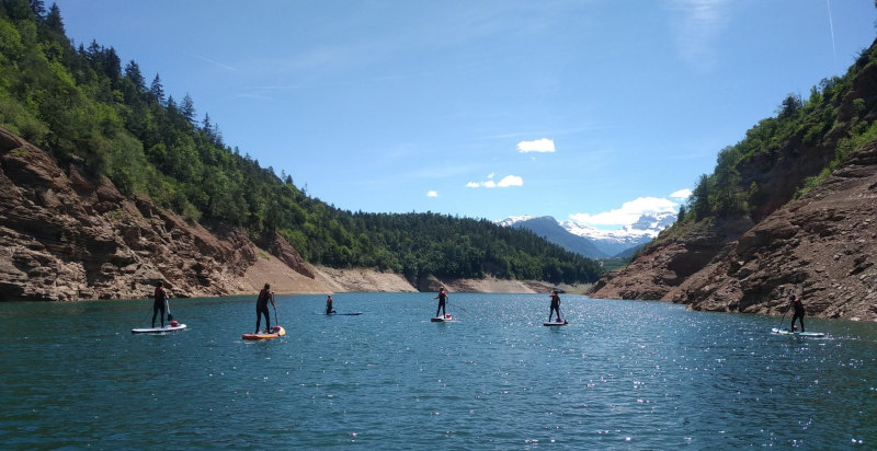 stand up paddle sul fiume in Val Venosta