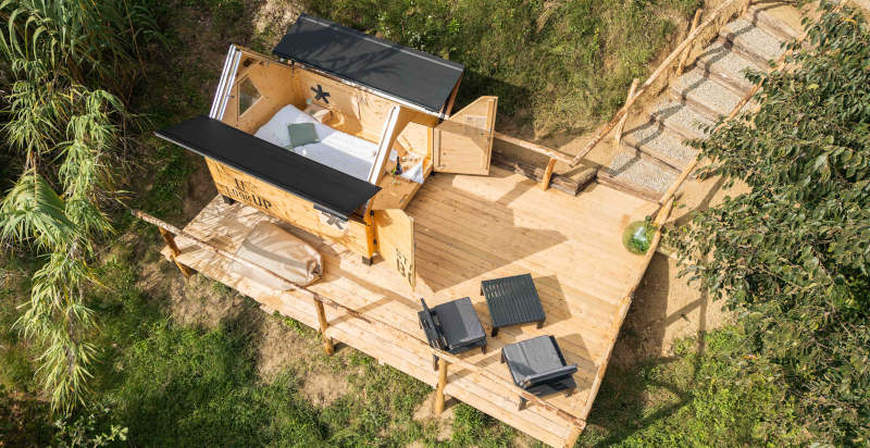 StarsBOX con vista panoramica sulle colline delle Langhe astigiane